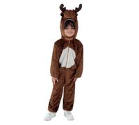 Smiffys Reindeer Costume Hooded Jumpsuit, Fancy Dress, Child Dress Up Costumes
