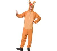 Smiffy's Reindeer Costume Rudolph Red Nose Christmas Halloween Costume 26951