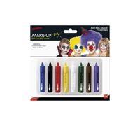 Smiffy's Retractable Crayon Make-up Sticks - Pack Of 8 - Make Up Fancy Dress - make up sticks fancy dress crayon face accessory costume unisex paint