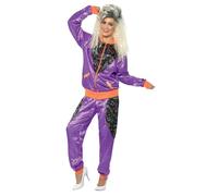 Ladies 80s 1980s 80's Shell Suit Fancy Dress Costume Purple by Smiffys