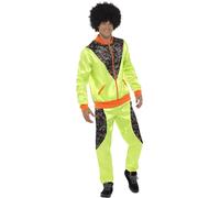 Smiffys Retro Shell Suit Costume, Mens, L - Size 42inches-44inches, Neon Green