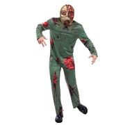 Revenge Killer Fake Plastic Gas Mask Zombie Costume Adults Halloween Fancy Dress