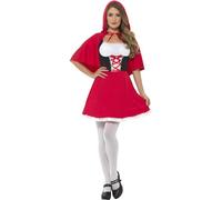 Smiffy's Costume – Riding Hood Short Dress, XS (UK 04-06), Red
