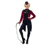 Smiffys Ringmaster Costume, Red with Jacket, Collar & Mini Top Hat, Circus Fancy