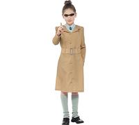 Smiffys Roald Dahl Miss Trunchbull Costume, Beige with Dress, Leg Warmers & Eyebrow, Officially Licensed Roald Dahl Fancy Dress, Child Dress Up Costumes