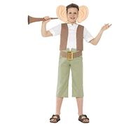 Smiffys Roald Dahl The BFG Costume, Green with Top, Trousers, Ear Headband & Dream Trumpet, Officially Licensed Roald Dahl Fancy Dress, Child Dress Up Costumes