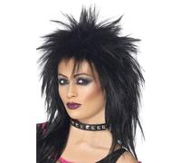 Smiffys Rock Diva Wig in Black Smiffys Black