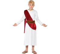 Smiffys Roman Costume, White with Robe, Belt and Headpiece, Boys Fancy Dress