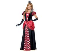 Smiffys Royal Red Queen Costume, Red with Dress & Crown, Fairytale, Wings and Wands Fancy Fancy Dress, The Queen Dress Up Costumes