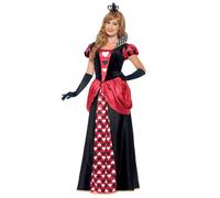 Smiffys Royal Red Queen Costume, Red with Dress & Crown, Fairytale, Wings and Wands Fancy Fancy Dress, The Queen Dress Up Costumes