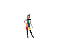 Smiffys Rubik's Cube Costume, Multi-Coloured with Dress, Headband & Bag, Officially Licensed Rubiks Cube Fancy Dress, Adult Dress Up Costumes