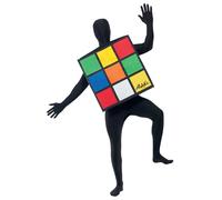 Smiffys Rubik's Cube Unisex Costume, Multi-Coloured, Cube Tabard for Secure Fit,