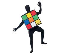 Unisex Rubik's Cube Costume - Rubiks Fancy Dress 80s Outfit Adult 1980s Mens - costume rubiks cube fancy dress 80s outfit adult unisex 1980s mens