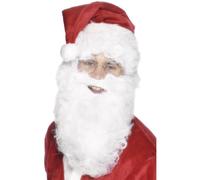 Smiffys Santa Beard, White 28cm / 11in, Christmas Fancy Dress Accessory, Santa Dress Up Cosmetics & Disguises.