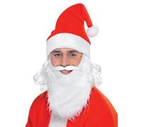 Adults White Red Santa Claus Christmas Festive Beard Glasses Hair Dress Up Kit