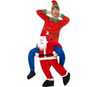 Smiffys Santa Piggy Back Costume in Red Smiffys Red