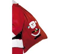 Smiffy's 90 x 60cm Santa Sack With Motif And Drawstring Tie Fleece - Red - santa sack christmas red father fancy dress presents accessory x