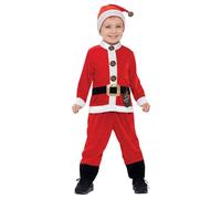 Santa Claus Kids Fancy Dress Festive Father Christmas Boys Girls Costume Outfit