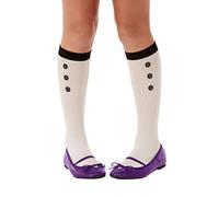 Smiffys Santoro The Hour Socks, White, Officially Licensed Santoro Gorjuss Fancy Dress, Child Dress Up Accessories