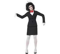 Smiffys SAW Billy Costume, Black Jacket, Shirt, Skirt, Bow Tie, Gloves & Make-Up, Officially Licensed Saw Fancy Dress, Halloween Dress Up Costumes