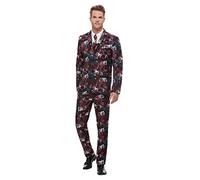 Smiffys SAW Stand Out Suit, Black with Jacket, Trousers & Tie, Officially Licensed Saw Fancy Dress, Adult Dress Up Costumes