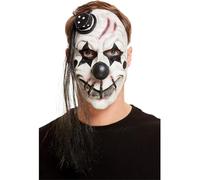Smiffys Scary Clown Latex Mask, White, Halloween Cirque Sinister Fancy Dress, Clown Dress Up Masks