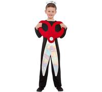 Smiffys Scissors Costume, Black & Red Tunic & Headband, Girls Fancy Dress, School Dress Up Costumes