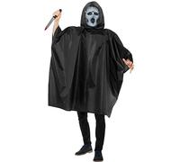 Smiffys Scream Tv Costume, Black with Poncho, Mask & Knife, Officially Licensed Scream Fancy Dress, Adult Dress Up Costumes