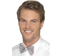 Smiffys Sequin Bow Tie, Gold , Party & Carnival Fancy Dress, Comedy Dress Up Accessories
