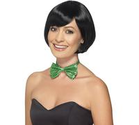 Smiffys Sequin Bow Tie, Green , Party & Carnival Fancy Dress, Comedy Dress Up Accessories