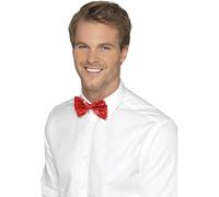 Smiffys Sequin Bow Tie, Red , Party & Carnival Fancy Dress, Comedy Dress Up Accessories