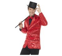Smiffys Sequin Costume Jacket in Red | Size: Large Smiffys Red L
