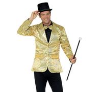 Smiffys Sequin Jacket, Mens, Gold , Party & Carnival Fancy Dress, Party Dress Up Costumes