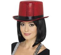 Smiffys Sequin Top Hat in Red Smiffys Red