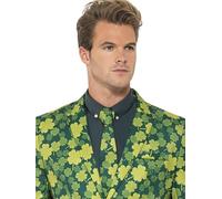 Smiffys Shamrock Tie Printed Tie, St Patricks' Day Fancy Dress, St Paddies Dress Up Accessories