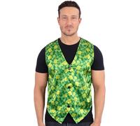 Smiffys Shamrock Waistcoat, St Patricks' Day Fancy Dress, Adult Dress Up Costumes