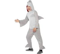 Smiffy's Shark Costume - Grey Hooded Jumpsuit & Fins - Children's