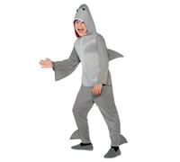 Smiffys Shark Costume, Grey with Hooded Jumpsuit & Fins, Children's Animal Fancy Dress, Animal Dress Up Costumes