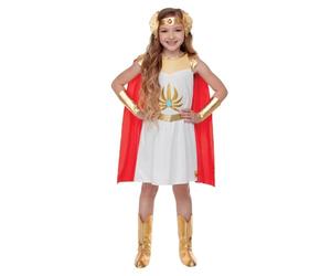 Smiffys She-Ra Costume in White Child, Dress, Cape, Headband, Cuffs & Boot Covers, Official She-Ra License Outfit with Gold Headband & Matching Accessories, Embrace the Power of She-Ra!
