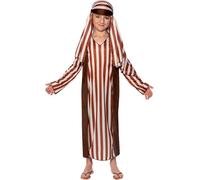Smiffys Shepherd Christmas Nativity Boys Childs Fancy Dress Costume - 7-9 Years - Brown