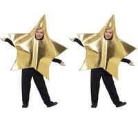 Smiffys Shining Star Costume, Gold With Tabard, Suitable for all Ages up to 7 Years, Christmas Children's Fancy Dress, Xmas Dress Up Costumes