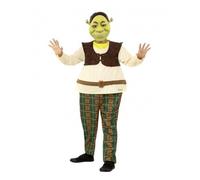Smiffys Shrek Kids Deluxe Costume Child Hooped All-In-One & Mask, Children's Official Shrek License Outfit with Waistband Hoop & EVA Mask for Full Transformation, World Book Day