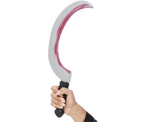 Smiffys Sickle Sword, 43cm/ 17in with Blood Stain, Halloween Fancy Dress Accessory, Warrior Dress Up Accessories
