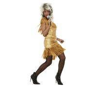 Smiffys Simply The Best Legend Tina Costume, Gold Tasselled Dress, Icons & Idols Fancy Dress, Icons/Celebrities Dress Up Costumes
