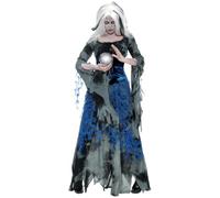 Smiffys Sinful Soothsayer Costume, Blue & Black with Dress & Overdress, Halloween Adult Fancy Dress, Witch Dress Up Costumes