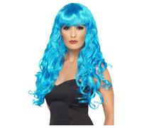 Smiffys Siren Wig In Blue Blue One Size