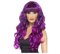 Smiffys Siren Wig In Purple Purple One Size