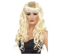 Smiffy's Siren Wig with Curly bag (Long, Blonde)