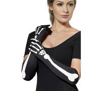 Smiffys Skeleton Costume Gloves in Black Smiffys Black
