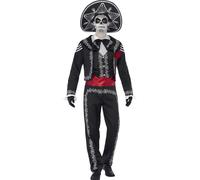 Smiffys Skeleton Costume Seor Day of the Dead, with Jacket, Pants and Fake Shirt